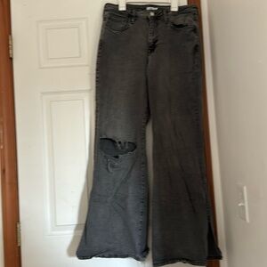 Black jeans with slit by ankle